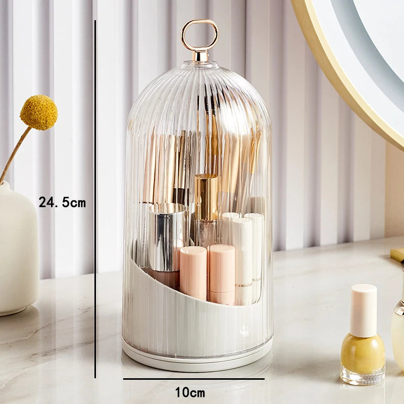 JOYSO™ 360° Rotating Makeup Brush Holder with Dustproof Lid