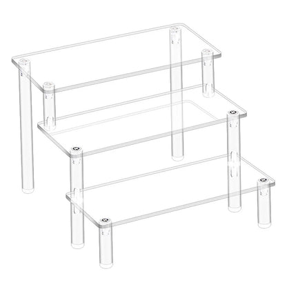 JOYSO™ Acrylic Clear Riser Display Stand – 1 to 4 Tier