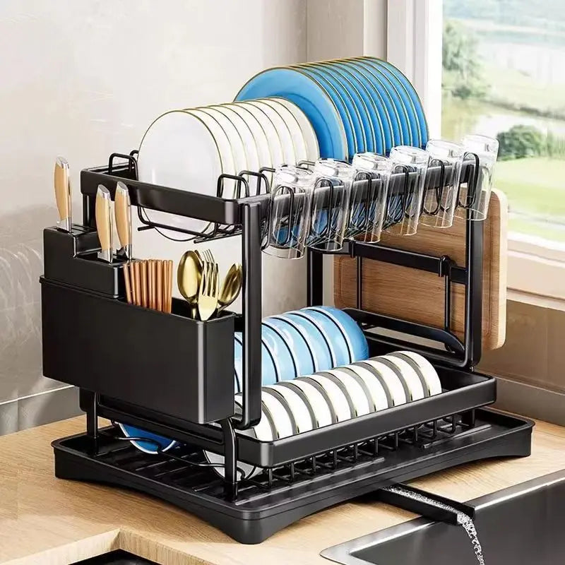 JOYSO™ 2 Tier Dish Drying Rack with Drainboard