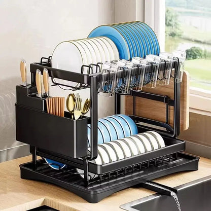 JOYSO™ 2 Tier Dish Drying Rack with Drainboard
