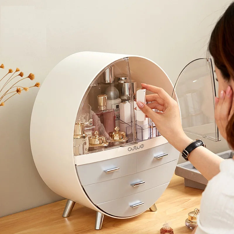 JOYSO™ Dustproof Makeup Organizer with Drawers & Brush Holder