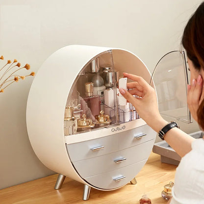 JOYSO™ Dustproof Makeup Organizer with Drawers & Brush Holder