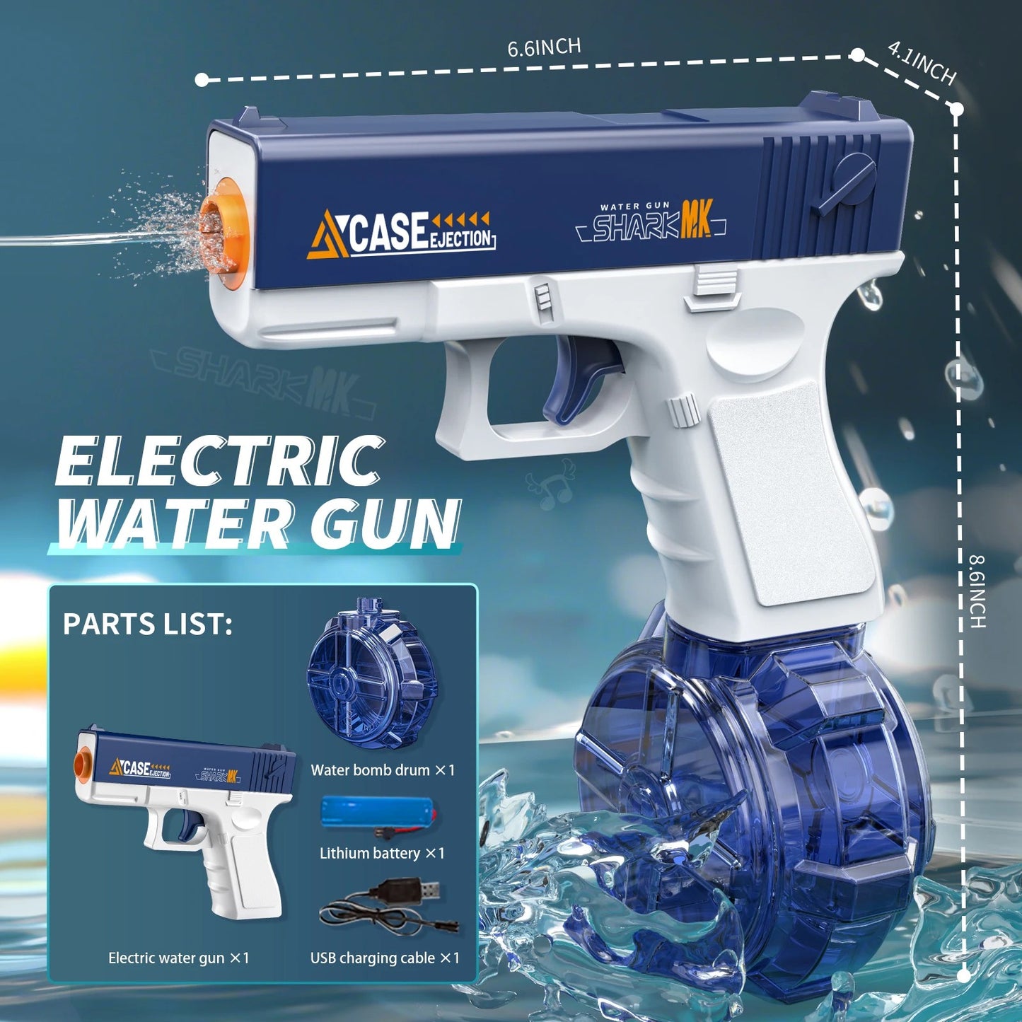 JOYSO™ USB Rechargeable Electric Water Gun – Blue