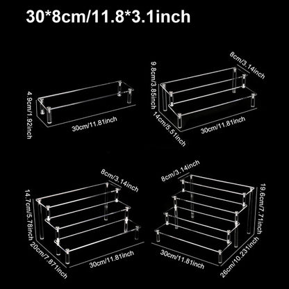 JOYSO™ Acrylic Clear Riser Display Stand – 1 to 4 Tier