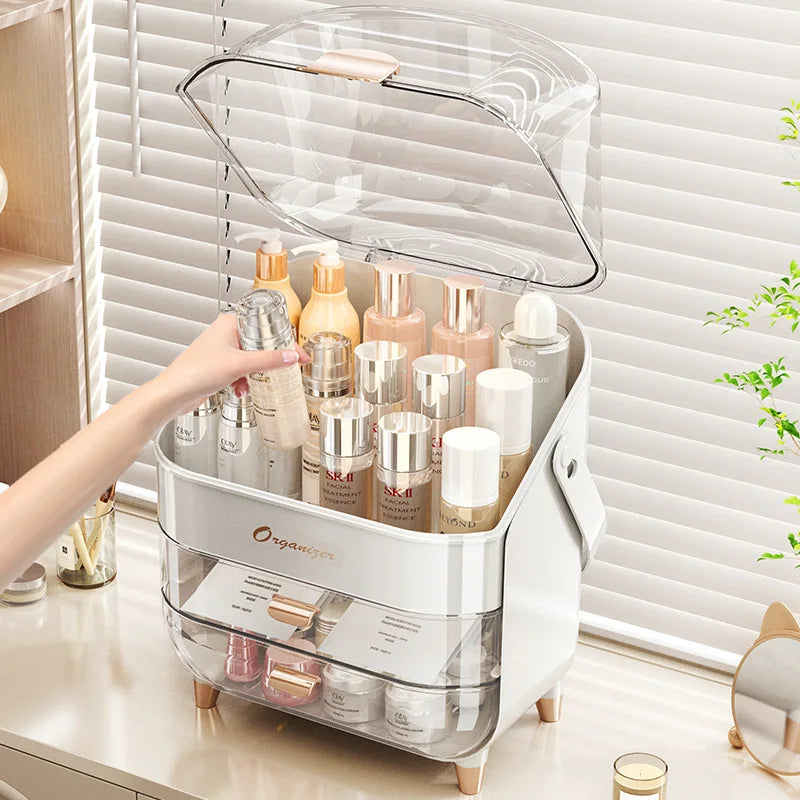 JOYSO™ Light Luxury Cosmetic Storage Box with Dustproof Lid