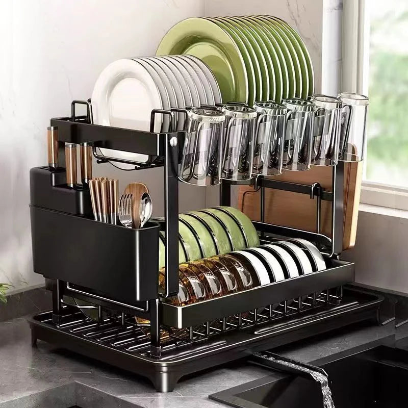 JOYSO™ 2 Tier Dish Drying Rack with Drainboard