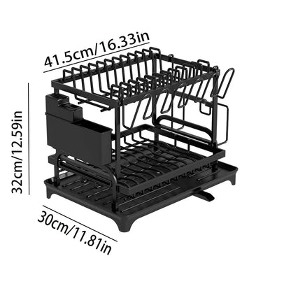 JOYSO™ 2 Tier Dish Drying Rack with Drainboard
