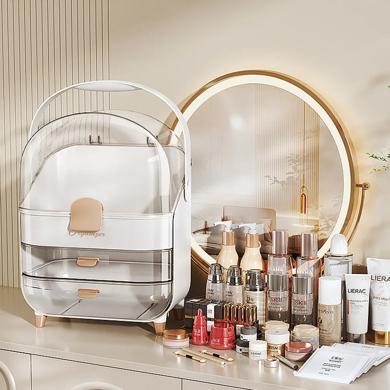 JOYSO™ Light Luxury Cosmetic Storage Box with Dustproof Lid