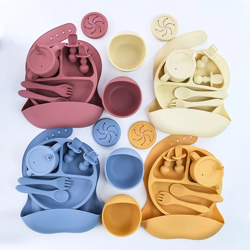 JOYSO™ BPA Free Silicone Baby Feeding Set – Bowl & Plate