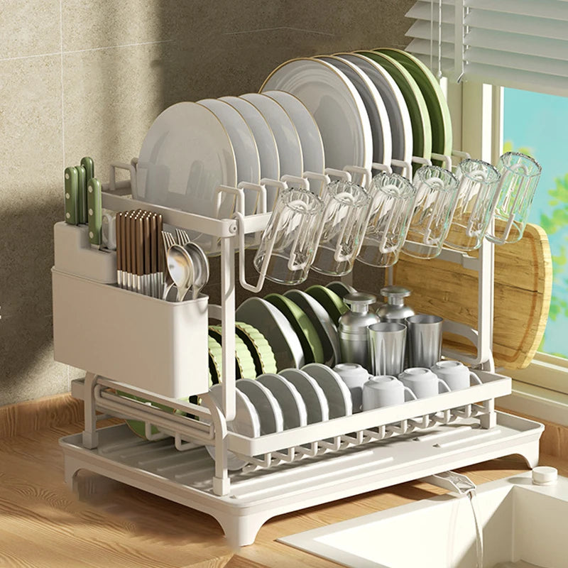 JOYSO™ 2 Tier Dish Drying Rack with Drainboard
