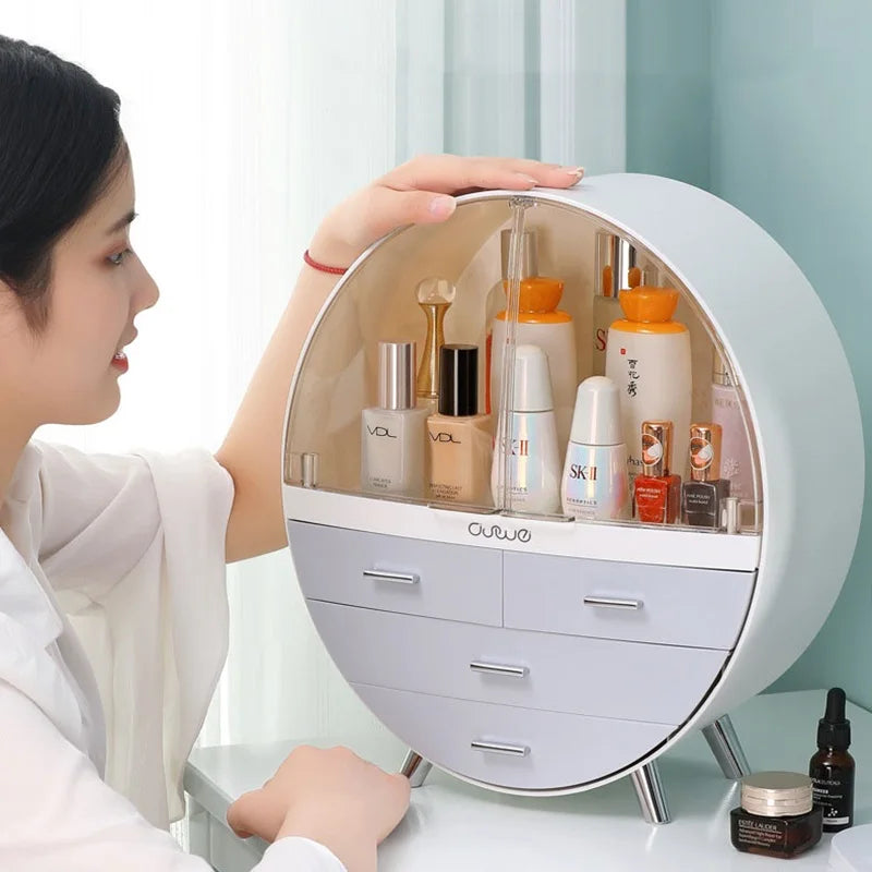 JOYSO™ Dustproof Makeup Organizer with Drawers & Brush Holder
