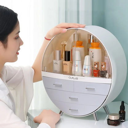 JOYSO™ Dustproof Makeup Organizer with Drawers & Brush Holder
