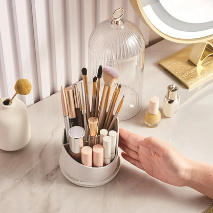 JOYSO™ 360° Rotating Makeup Brush Holder with Dustproof Lid