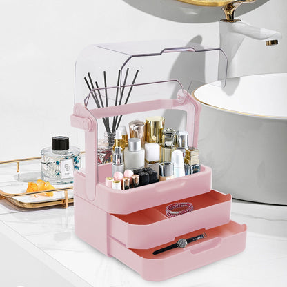 JOYSO™ Large Makeup Organizer with Dustproof Lid & Drawers