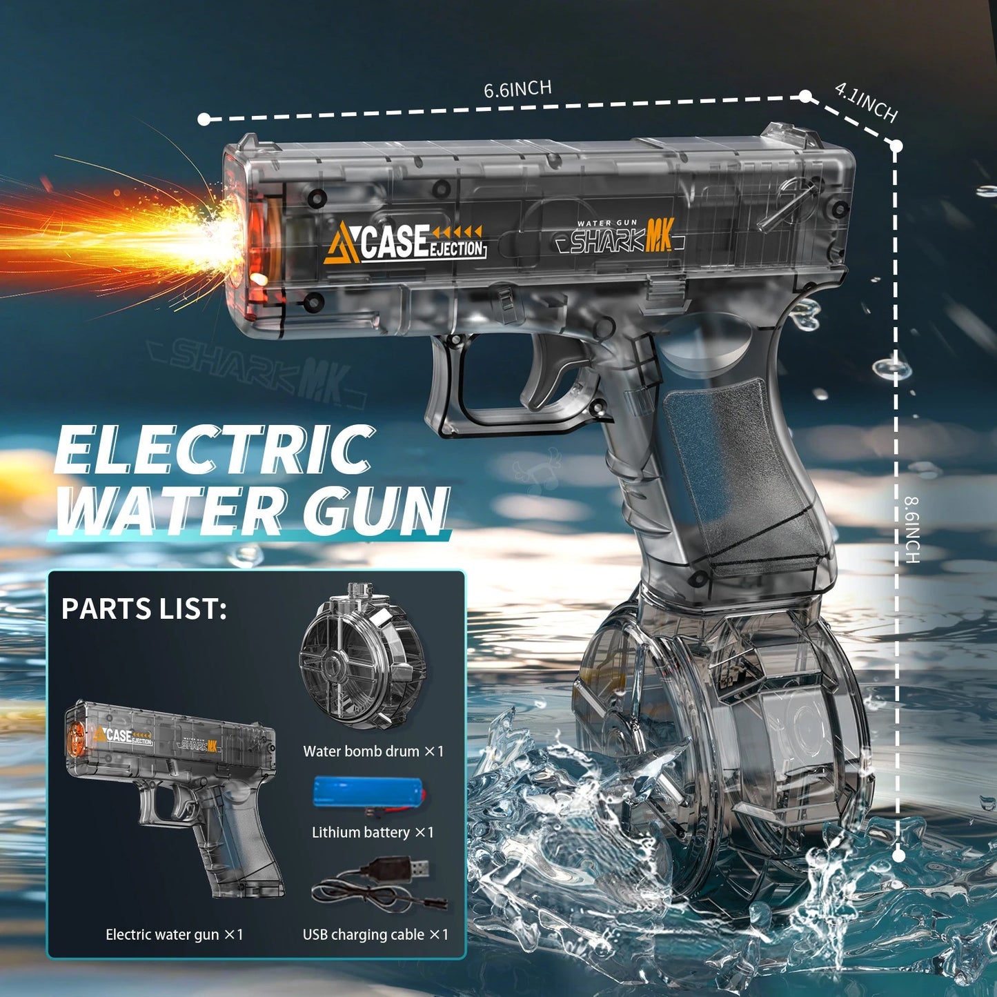 JOYSO™ USB Rechargeable Electric Water Gun – Blue