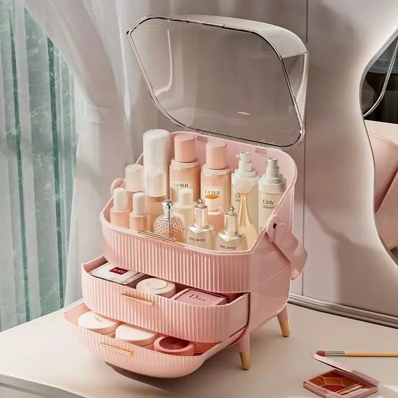 JOYSO™ Waterproof Makeup Organizer with Lid & Drawers