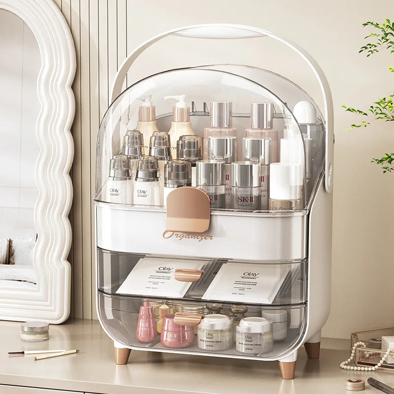 JOYSO™ Light Luxury Cosmetic Storage Box with Dustproof Lid