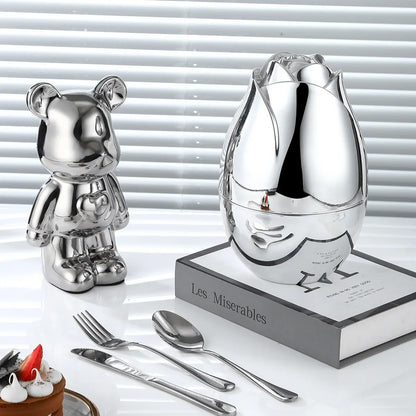 JOYSO™ Rose Egg Stainless Steel Fork & Spoon Gift Set