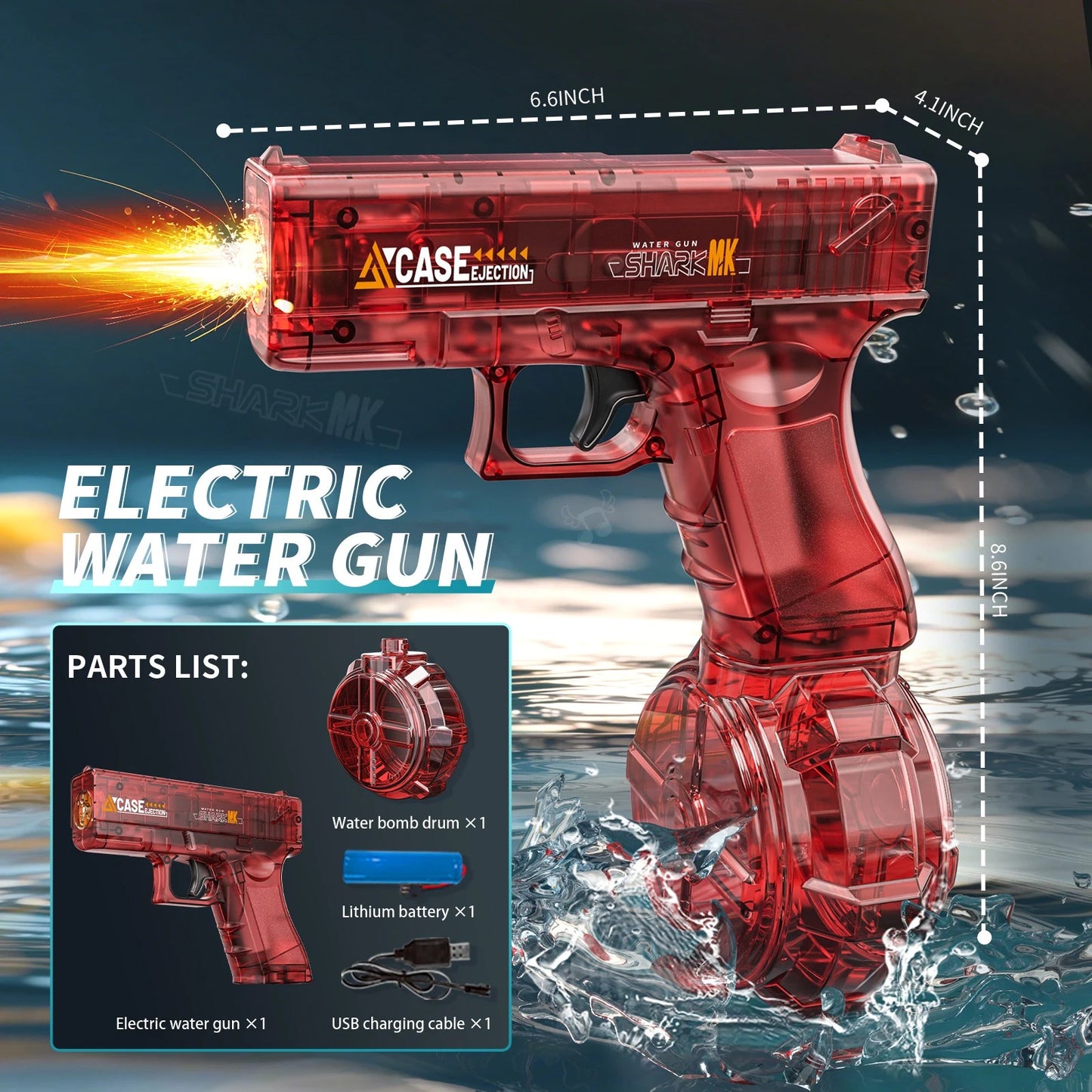 JOYSO™ USB Rechargeable Electric Water Gun – Blue