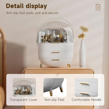 JOYSO™ Waterproof Makeup Organizer with Lid & Drawers
