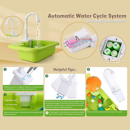 JOYSO™ Kids Dishwasher Sink Toy Set with Running Water
