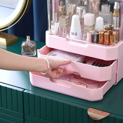JOYSO™ Large Makeup Organizer with Dustproof Lid & Drawers
