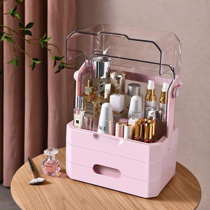 JOYSO™ Large Makeup Organizer with Dustproof Lid & Drawers
