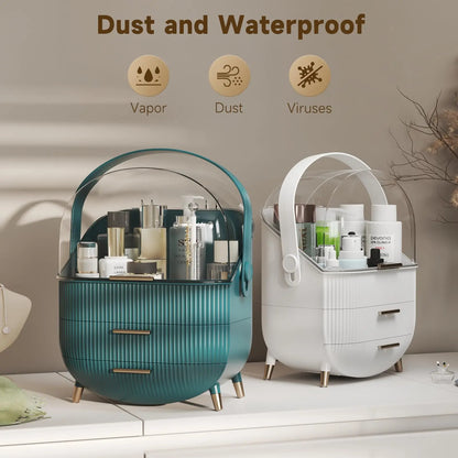 JOYSO™ Waterproof Makeup Organizer with Lid & Drawers