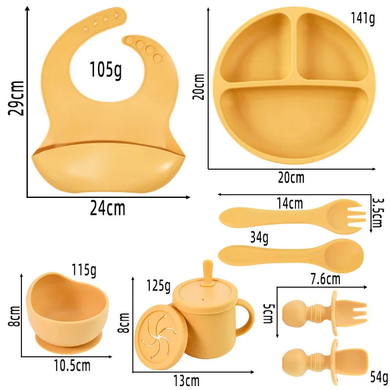 JOYSO™ BPA Free Silicone Baby Feeding Set – Bowl & Plate