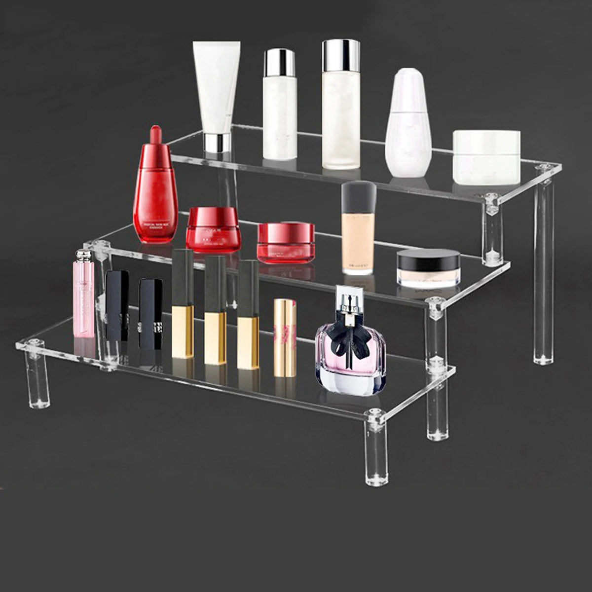 JOYSO™ Acrylic Clear Riser Display Stand – 1 to 4 Tier