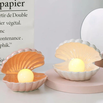 JOYSO™ Pearl Shell Ceramic Night Light Bedside Lamp