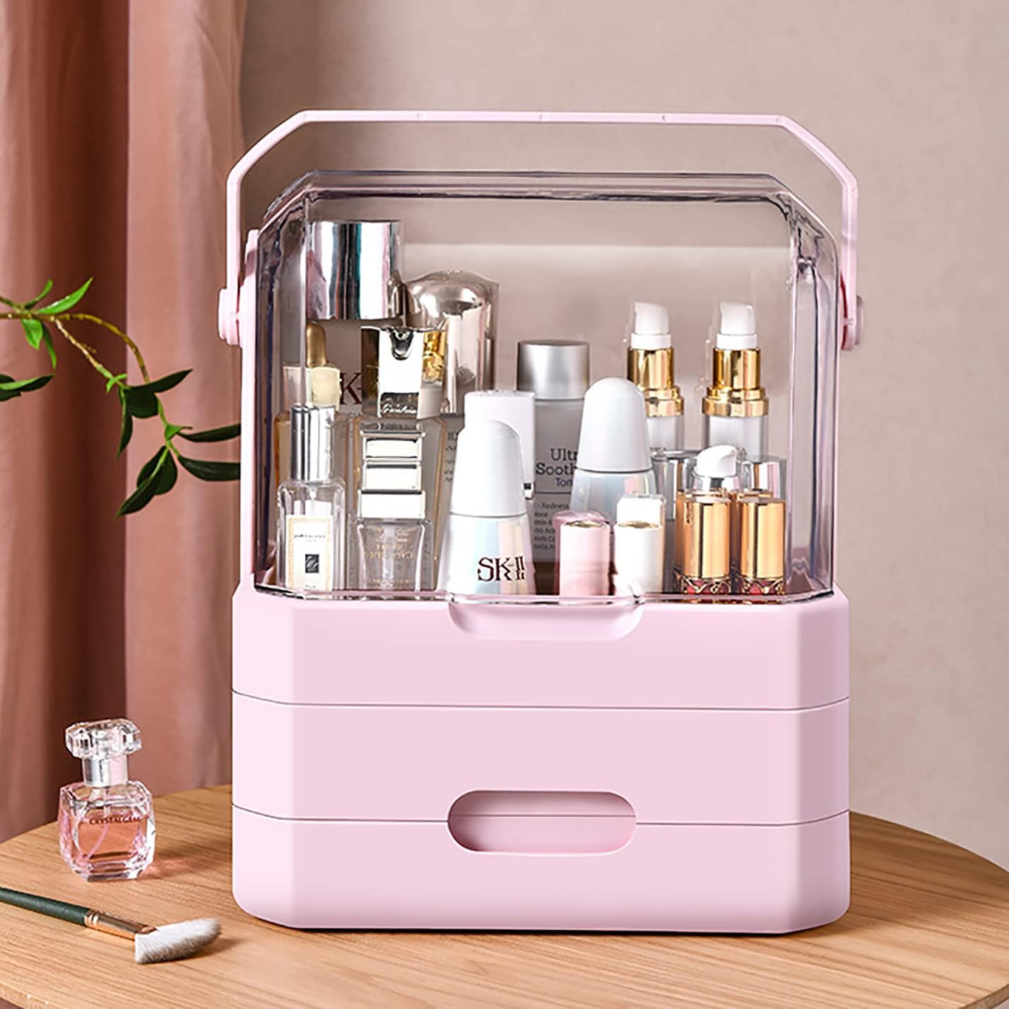 JOYSO™ Large Makeup Organizer with Dustproof Lid & Drawers