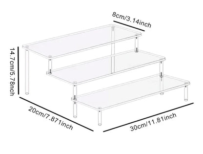 JOYSO™ Acrylic Clear Riser Display Stand – 1 to 4 Tier