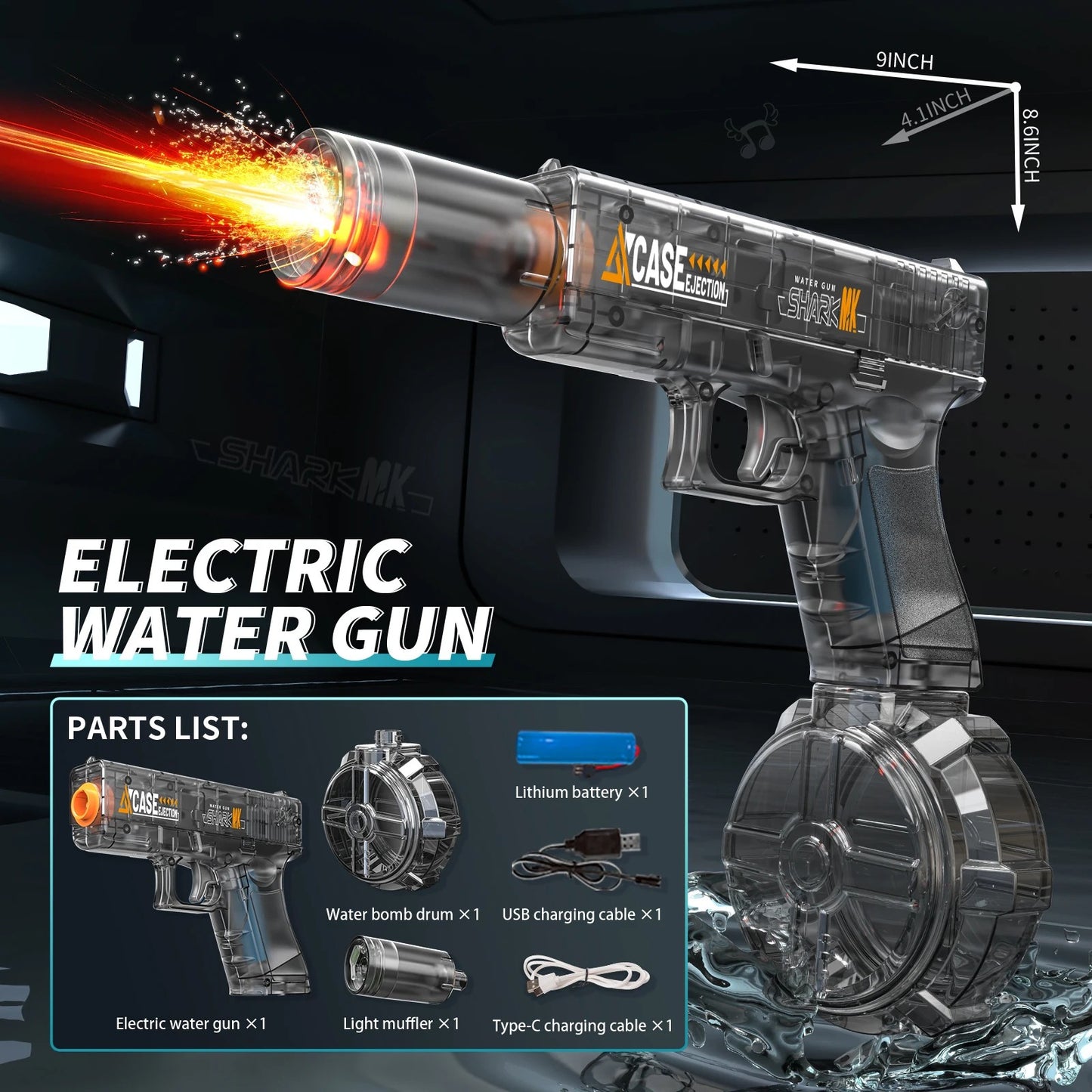 JOYSO™ USB Rechargeable Electric Water Gun – Blue