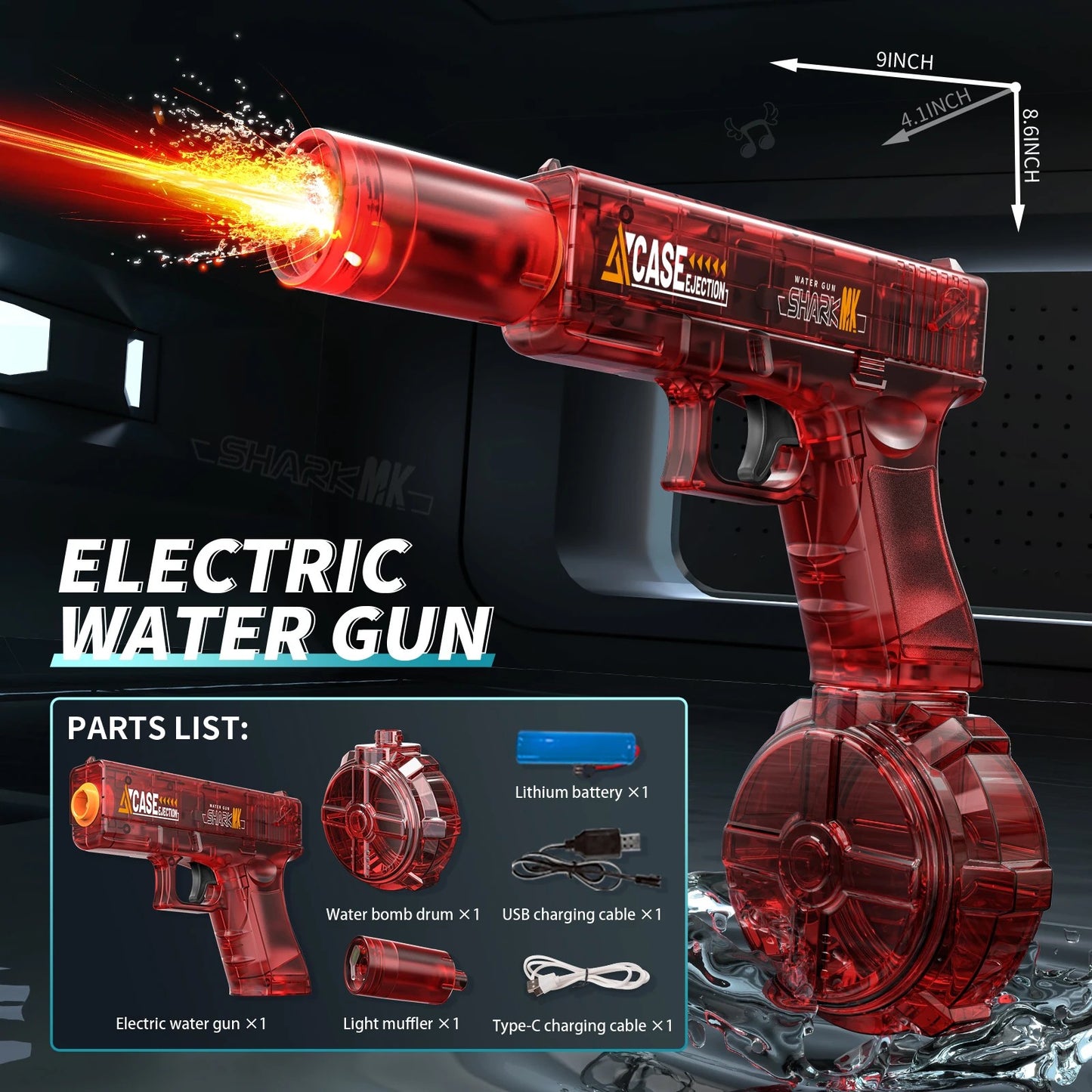 JOYSO™ USB Rechargeable Electric Water Gun – Blue