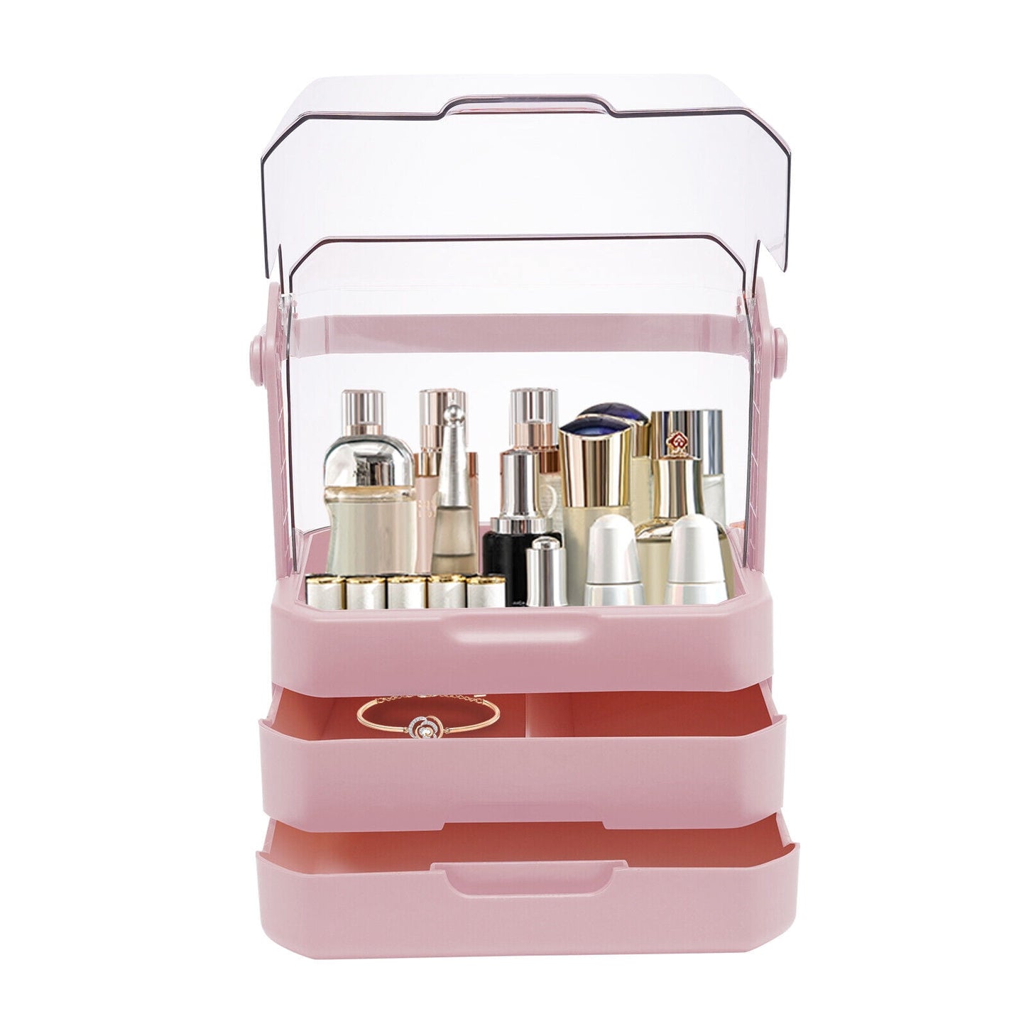 JOYSO™ Large Makeup Organizer with Dustproof Lid & Drawers