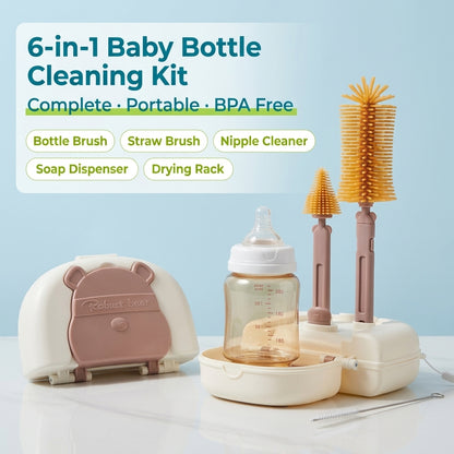 JOYSO™ 6-in-1 Portable Baby Bottle Cleaning Brush Kit