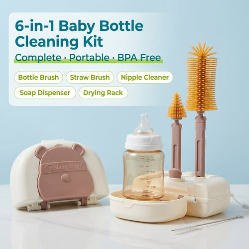 JOYSO™ 6-in-1 Portable Baby Bottle Cleaning Brush Kit