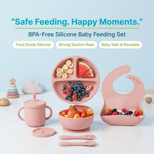 JOYSO™ BPA Free Silicone Baby Feeding Set – Bowl & Plate