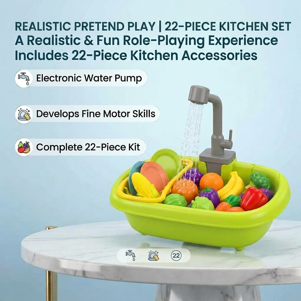 JOYSO™ Kids Pretend Play Dishwashing Basin Set
