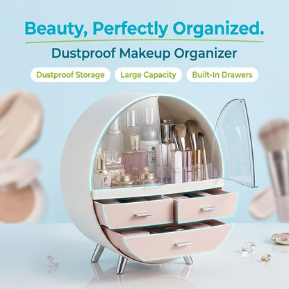 JOYSO™ Dustproof Makeup Organizer with Drawers & Brush Holder