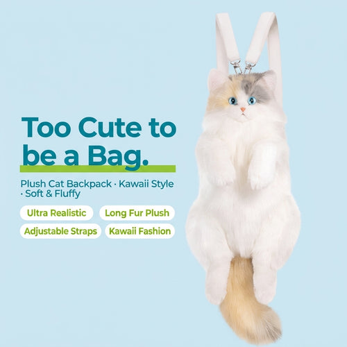 JOYSO™ Cute Plush Cat Backpack for Girls – Kawaii Style