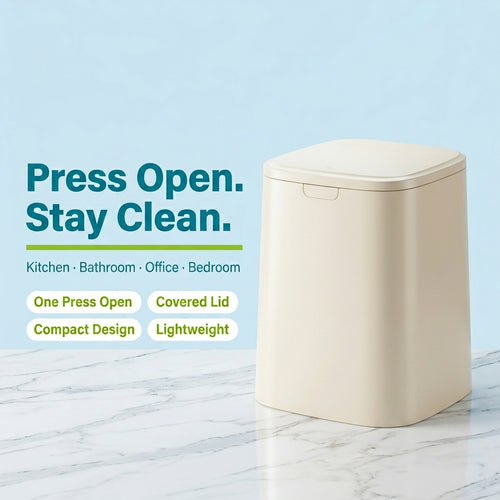 JOYSO™ Press Open Trash Can for Kitchen & Bathroom