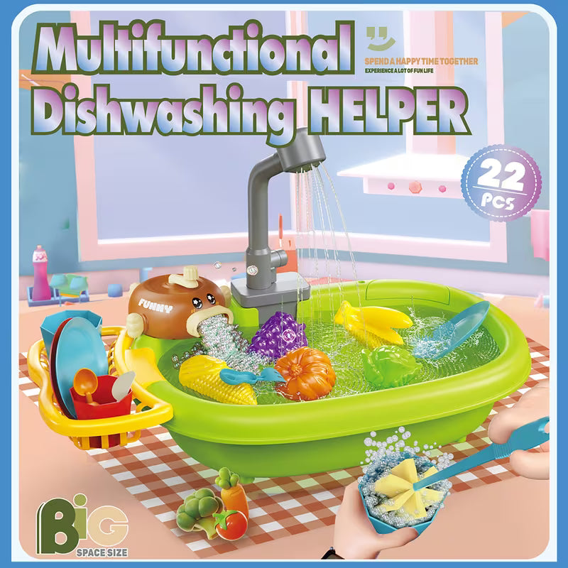 E532 Green Water Play Dishwashing Basin (0020)