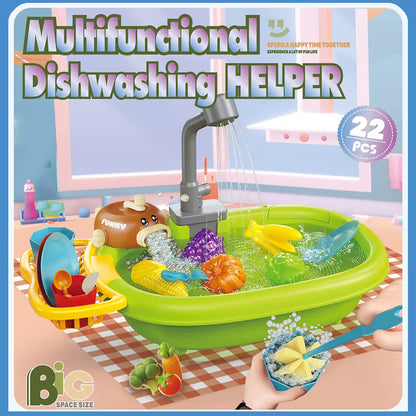 E532 Green Water Play Dishwashing Basin (0020)