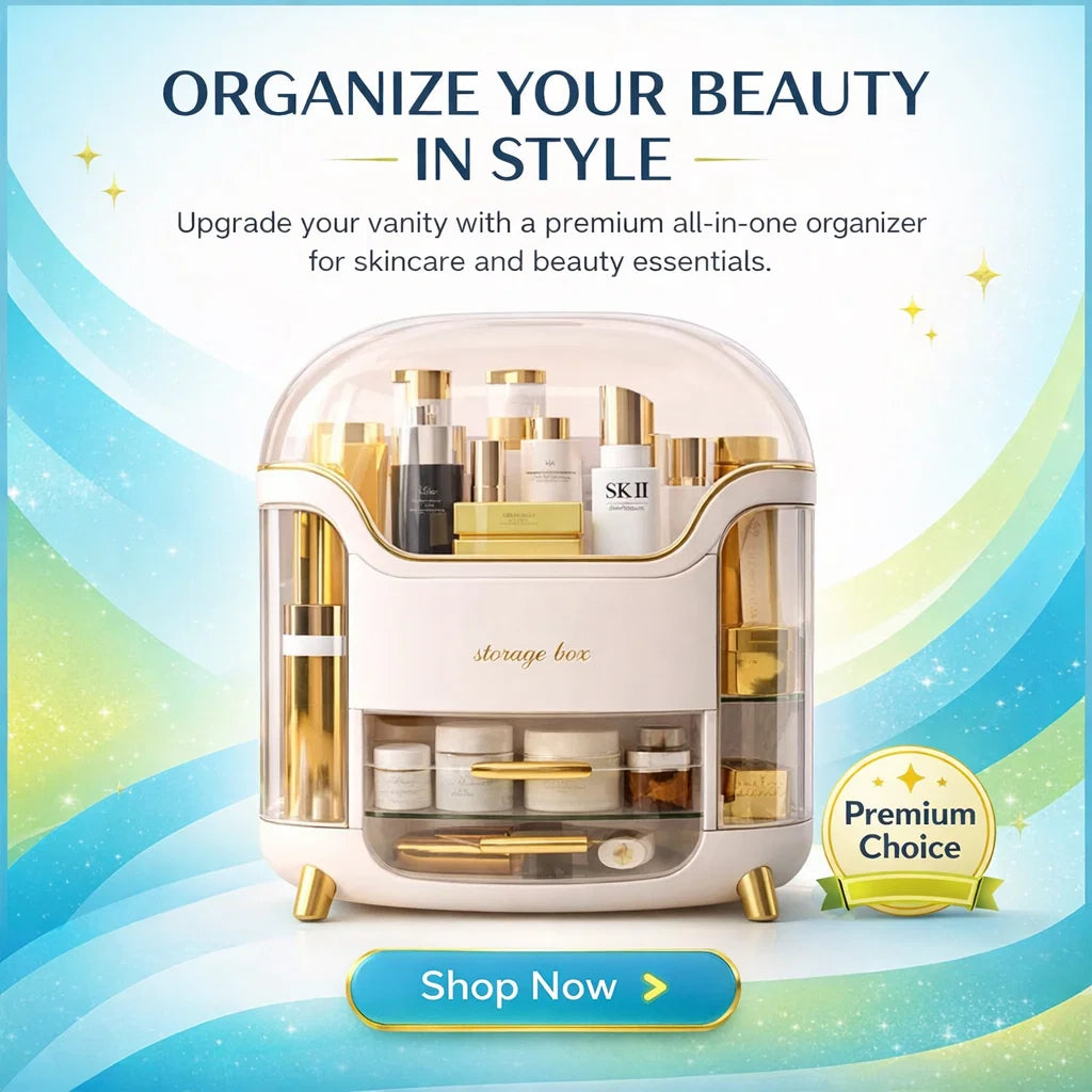 JOYSO™ Luxury Makeup Organizer with Drawer & Dustproof Lid