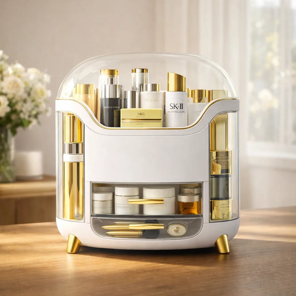 JOYSO™ Luxury Makeup Organizer with Drawer & Dustproof Lid